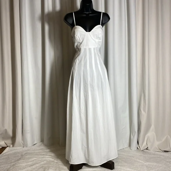 ZARA Dress Maxi Corset Style Bohemian White Summer Vacation - Picture 7 of 15